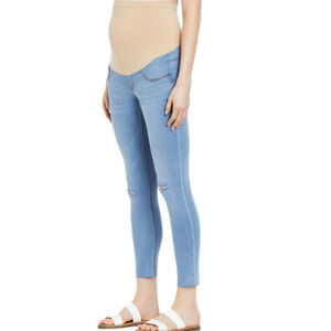 INDIGO Blue Motherhood Fit Belly‎ Light Wash Maternity Jeans